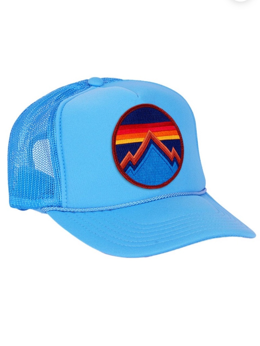 NWOT Aviator Nation All Seasons Circle Trucker Hat Neon Blue